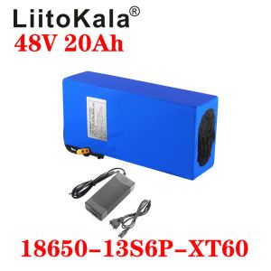 Liitokala 18650 48V 20AH 13S6P Lithium Batterij 48V 20AH 1000W elektrische fietsbatterij gebouwd in 20A BMS 54.6V 2A Charger