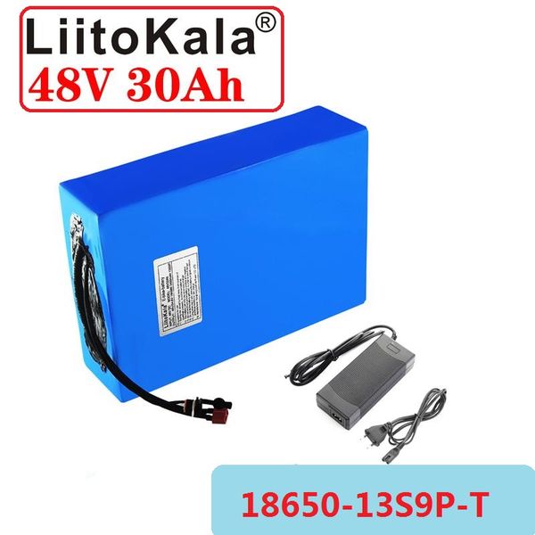 Paquete de batería de iones de litio para bicicleta eléctrica LiitoKala 18650 48v 30ah Kit de conversión de bicicleta 1000w y cargador