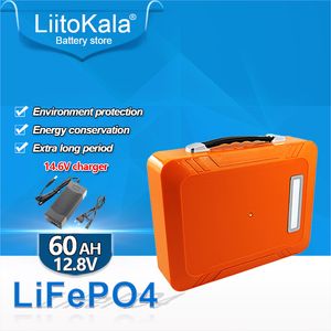 LiitoKala 12V 60Ah 80Ah Lifepo4 batería lifepoLFP con BMS LED 5v USB se puede utilizar para carga de teléfonos móviles iluminación luz solar coche de golf UPS 12.8V batería 14.6V 5A