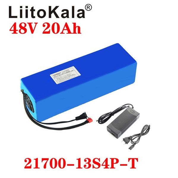 LiitoKala batterie au Lithium 21700 48 V 20AH XT60 XT90 T plug 5000 mAh 13S4P 500 W batterie de vélo électrique Scooter avec chargeur