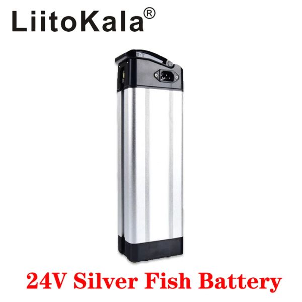 Liitokala 24V 10AH 12AH 15AH 20AH Batería de iones de litio por 24V 250W 350W Motor Batería de bicicleta eléctrica Pescado plateado