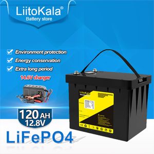 Liitokala 12V 50AH 60AH 80AH 100AH ​​120AH Batterij Deep Cycle LifePo4 Oplaadbare batterij 12.8V Life Cycli 4000 met ingebouwde BMS-bescherming en 14,6V-lader