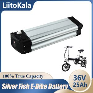 Liitokala 36V 25AH 18650 Batterie Li-ion Pack Siver Fish 36V Batterie Ebike 36V 25AH 15A BMS 350W 500W BATTERIE DE BICYLE ÉLECTRIQUE