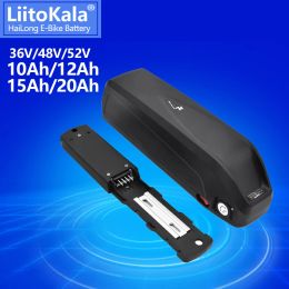 Liitokala 36V 48V 52V 10AH 12AH 15AH 20AH Elektrische fietsbatterij Hailong Batterij Powervice Lithium Battery USB -poort