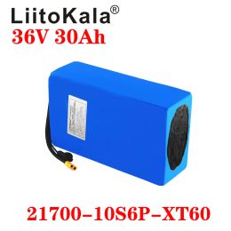 Liitokala 36V Batterie 30AH Batterie Ebike 30A BMS 36V 30AH 21700 10S6P Lithium Battery Pack pour le scooter électrique électrique