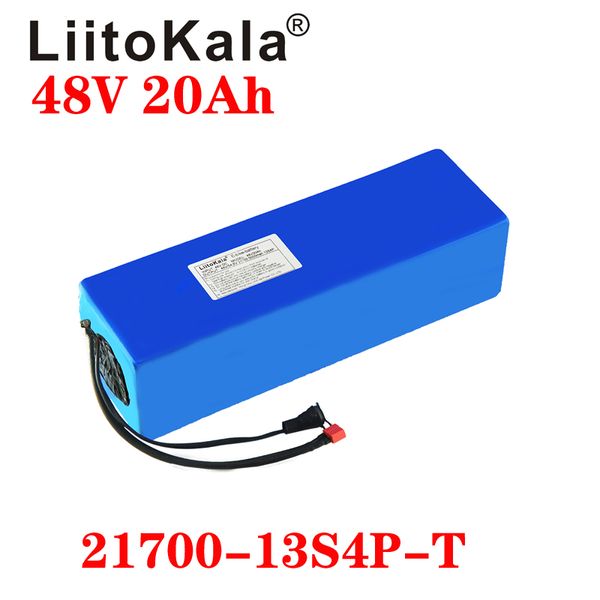 LiitoKala 21700 48V 20AH Batterie au lithium 5000mAh 13S4P 500W Batterie de vélo électrique pour scooter