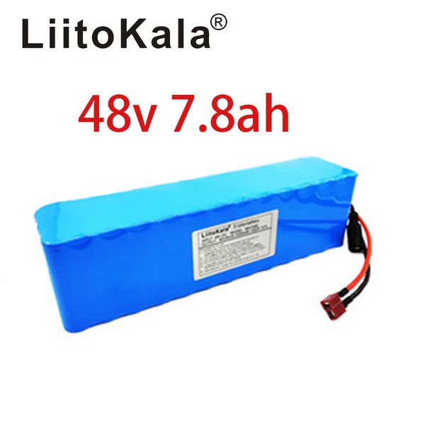 LiitoKala 48V 7.8AH 13S3P batería 48V 15AH 1000W batería de bicicleta eléctrica 48V batería de iones de litio 30A BMS