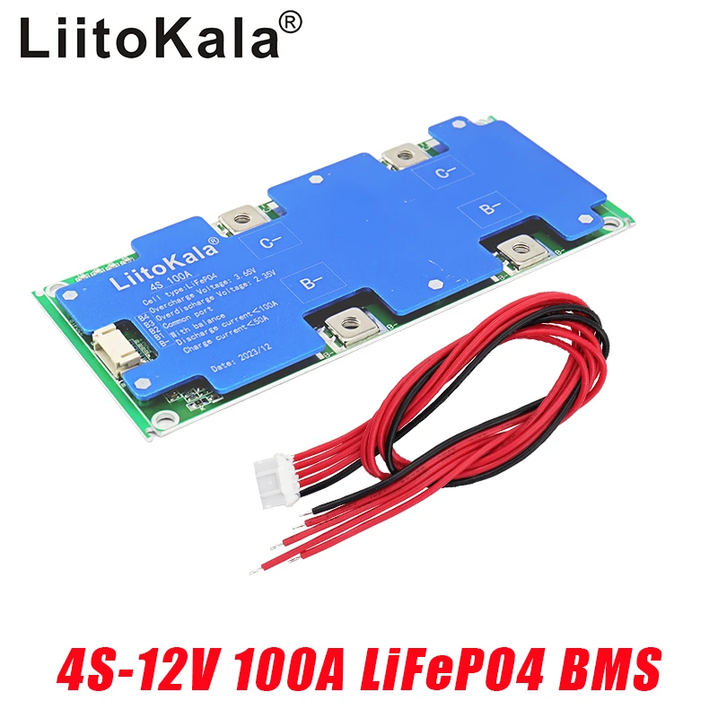 Liitokala 4S 12V 100A BMS LIFEPO4 Lithium Iron Phosphate Battery Protect Circuit Board Board met gebalanceerd opladen