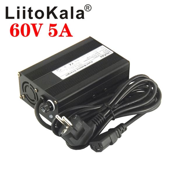 Liitokala 60V 5A 360W 110V / 220V 50-60Hz 67.2V 5A Cargador de litio de cargador para el cargador de batería de litio de 16s 60V