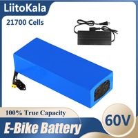 Liitokala 60V Battery Pack 40Ah 50ah 30ah 30Ah 30ah 35ah Scooter électrique BATERIA Vélo électrique 21700 16S 67.2V Batterie eBike + Chargeur 60V5A