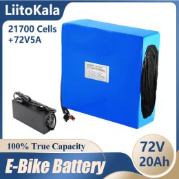 LIITOKALA 72V 20AH 21700 Batterie au lithium Pack de batterie 20S4P 84V Motorcycle de scooter à vélo électrique BMS Batterie haute puissance + chargeur 5A