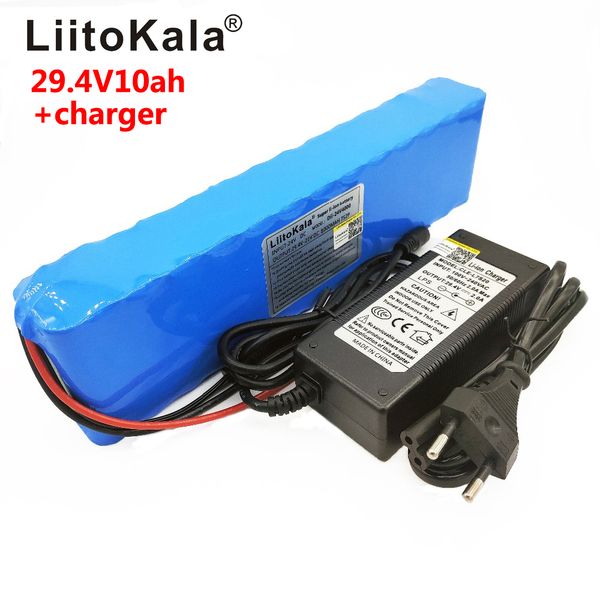 Batteries Liitokala DC 24V 10ah 7S4P 15A BMS 250W 29.4 V 10000 mAh Batterie pour ensemble fauteuil motorisé Alimentation électrique + chargeur 29.4V 2A