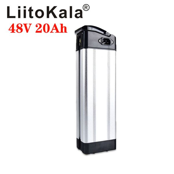 Batería de litio de descarga inferior LiitoKala 48V 20Ah, batería de bicicleta eléctrica Silverfish con 20A BMS