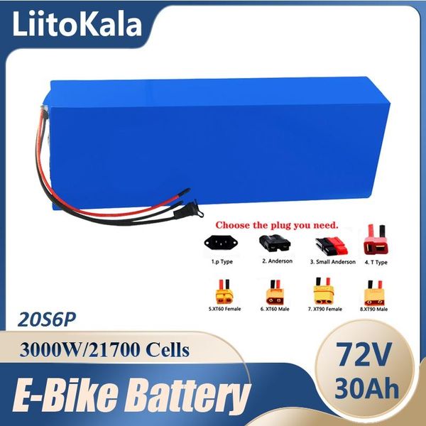 Liitokala nuevo 2022 72V 20Ah 25Ah 30Ah 35Ah 40Ah 50Ah batería 3000W alta potencia 84V batería de Motor de bicicleta eléctrica con BMS