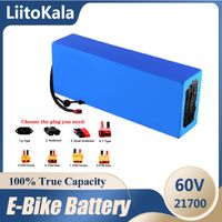 Liitokala Ebike Battery Pack Batterie 60V 20AH 30AH 50AH5AH5AH5AH5AH5AH 45Ah Batterie de vélo électrique 3000W 21700 5000MAH 16S avec 50A BMS