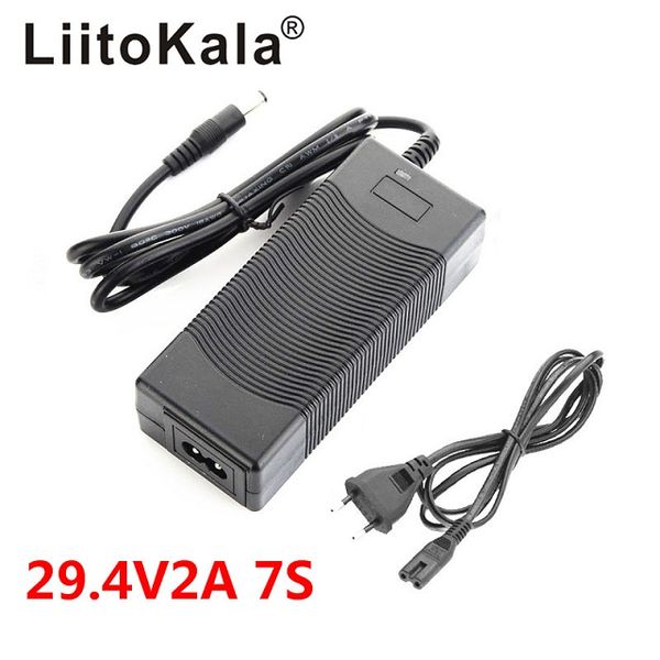 LiitoKala cargador de batería de litio de alta calidad genuino 12V 24V 36V 48V 18650 12,6 V 29,4 V cargador de bicicleta eléctrica