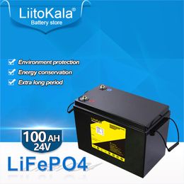 Liitokala LiFePO4 batterie 24V 50Ah 60Ah 70Ah 80Ah 100Ah intégrée 50A 100A BMS 29.2V batterie de génération d'énergie rechargeable de classe A pour le camping en plein air