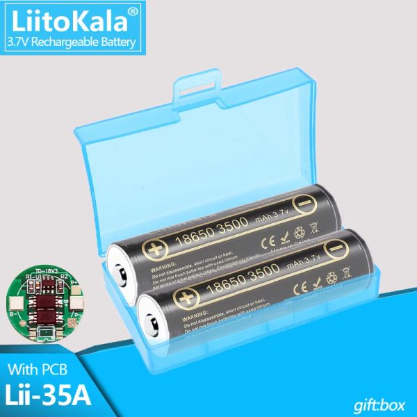 Liitokala lii-35a avec PCB 18650 Batterie rechargeable 3500mAh de haute capacité 3,7 V.