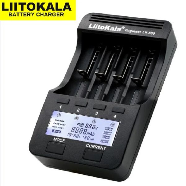Liitokala lii-500 lii-500s Nimh Lithium Battery Charger, 3.7V 18650 18350 18500 17500 21700 26650 1.2V AA AAA LCD Charger