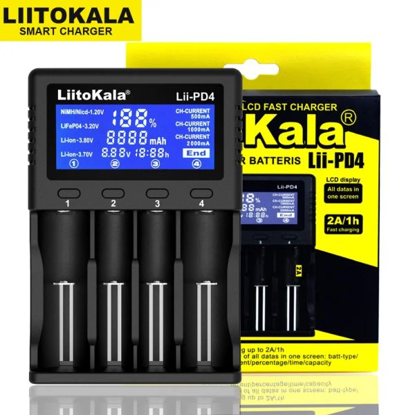Liitokala lii-500 lii-pd4 lii-600 lii-pd2 18650 Chargeur de batterie au lithium 3.7V 21700 26650 18350 18500 17500 25500 1.2v AA AAA