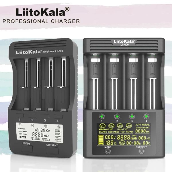 LIITOKALA LII-600 LII-500 LCD 3.7V 18650 18350 18500 21700 20700B 20700 14500 26650 1.2V AA AAA NIMH Lithium-Battery Charger