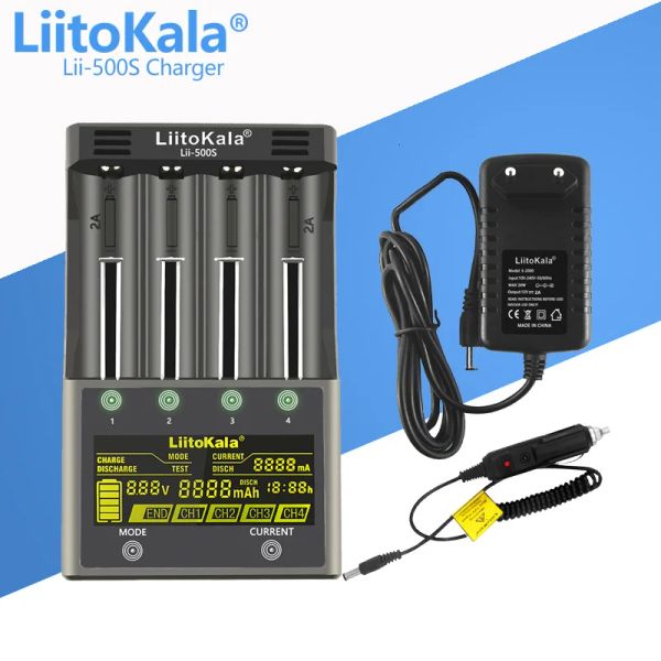 LIITOKALA LII-600 LII-500 LII-500S LCD 3.7V 1.2V 18650 26650 21700 Chargeur de batterie, tester le contrôle tactile de capacité de la batterie