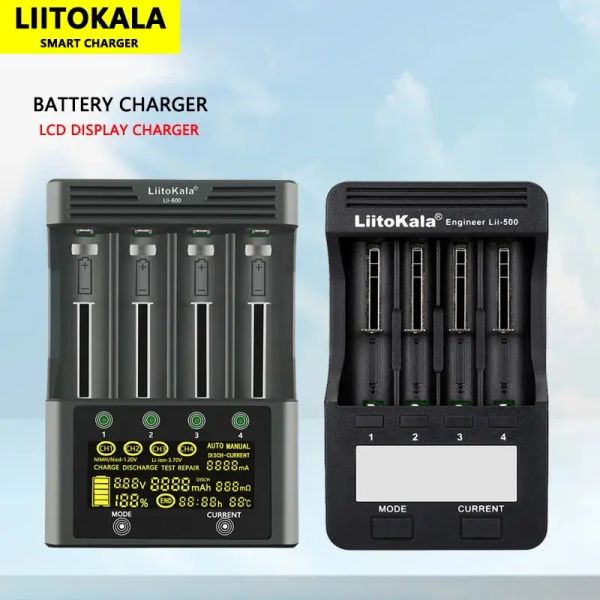 Liitokala lii-600 lii-500 lii-500s lii-s8 lii-s6 écran LCD 3.7v 1.2v 18650 26650 16340 14500 18500 21700 Chargeur de batterie