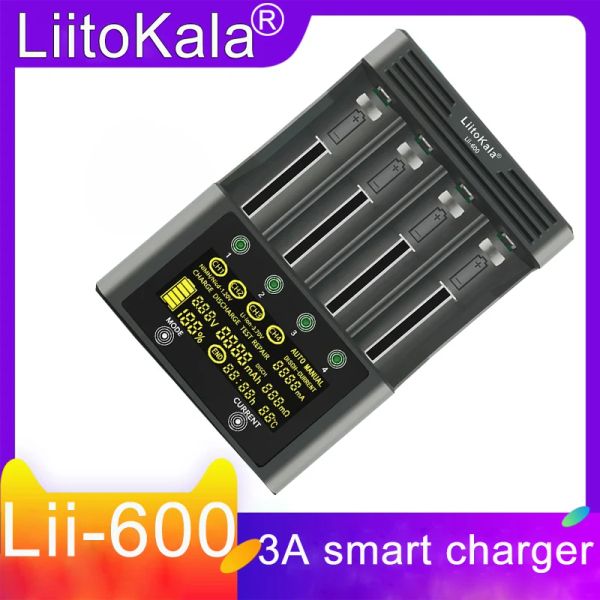 Liitokala lii-600 lii-500 PD2 PD4 Chargeur de batterie intelligent pour 18650 3.7V 9V 26650 18350 16340 18500 14500 1.2v AA AAA ORIGINAL