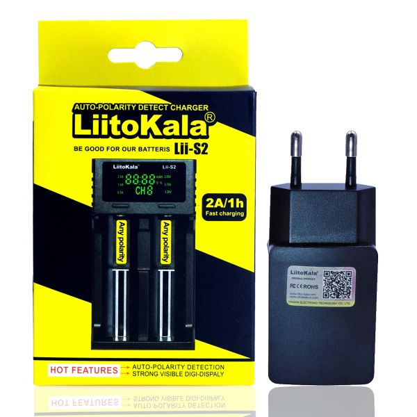 Liitokala Lii-Pd4 500 PD2 Cargador de batería recargable, 3.7V 18650 18350 18500 21700 26650 1.2V AA AAA NIMH LIFEPO4 LCD CARGADOR