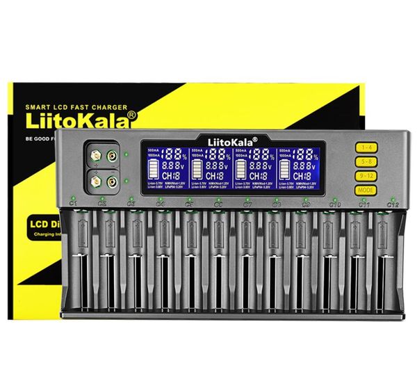 Liitokala Lii-S12 S8 S6 S4 18650 cargador de batería recargable 3,7 V 9V 18650 26650 18350 16340 18500 14500 1,2 V AA AAA LCD cargador inteligente
