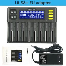 Liitokala lii-s8 8 slots lcd batterijlader voor li-ion lifePo4 ni-mh ni-cd 9v 21700 20700 26650 18650 rcr123 18700