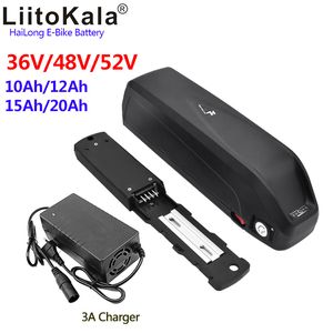 Liitokala batterie de vélo électrique d'origine 36V 48V 52V 10Ah 12Ah 15Ah 20Ah Hailong 30A BMS 350 W 500 W 750 W 1000 W batterie