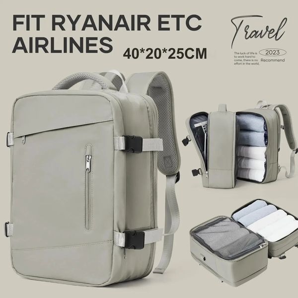 Likros Travel Backpack Cabin Bag 40x20x25 Ryanair Flight Sac à dos transport sur sac à dos d'ordinateur portable anti-vol extensible pour femmes hommes 240419