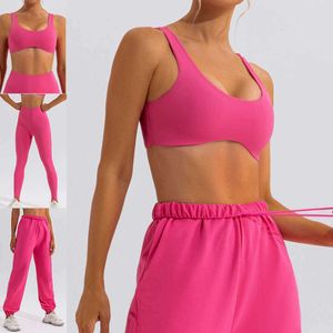 Lil Align Align Lemon Yoga Suit Hot Pink Set Femme Gym Fitness Gym Bras avec leggings and Pantal