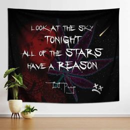 Lil Peep Tapestry rapper Tapestries Tapestries Juice Wrld Black en White Star Tapestry voor slaapkamer Dorm Hip Hop Home Decor Wall Hanging R0411