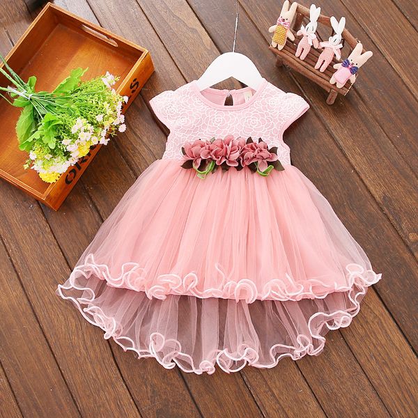LILIGIRL 2 ans bébé fille Floral vestidos robe nouveau-né enfants fleur mariage princesse robes pour filles élégant fête vêtements 210303