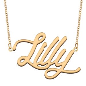 Lilly naamkettingen hanger op maat gepersonaliseerd voor dames meisjes kinderen beste vrienden moeders geschenken 18k verguld roestvrij staal