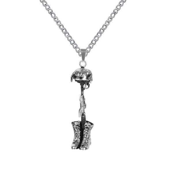 Lily – bijoux de crémation, bottes Amry, collier d'urne de pistolet à casque, pendentif souvenir de cendres commémoratives avec sac cadeau, entonnoir et chaîne 317E