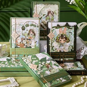 Lily of the Valley Girl Hardcover Notebooks Lindo para colorear Ilustración Hermosa estudiante de diario Planificador semanal Notepad 240415