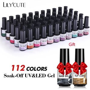 Lilycute 112604020pcs kleuren gel nagellakset semi permanent Soak Off UV LED Nail Art Salon Gel Varnish Hybrid Gel Kit 240523