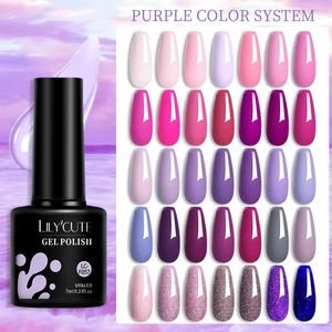 Lilycute 129 kleuren 7 ml nagelgel Pools Leveringen Vernis Semi Permanente kunst Manicure afweekt Led UV Varnishes 240510