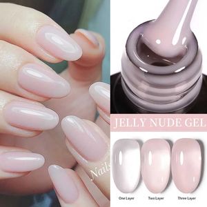 Lilycute jelly naakt gel nagellak doorschijnende kleur Vernis semi permanent vernis roze transparante kunst 240425