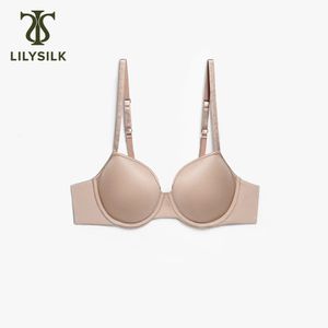Lilysilk Silk beha voor vrouwen Plus maat Perfecte vorm Tagless verstelbare riemen Onderbraden Bra Push Up Underwear 240321