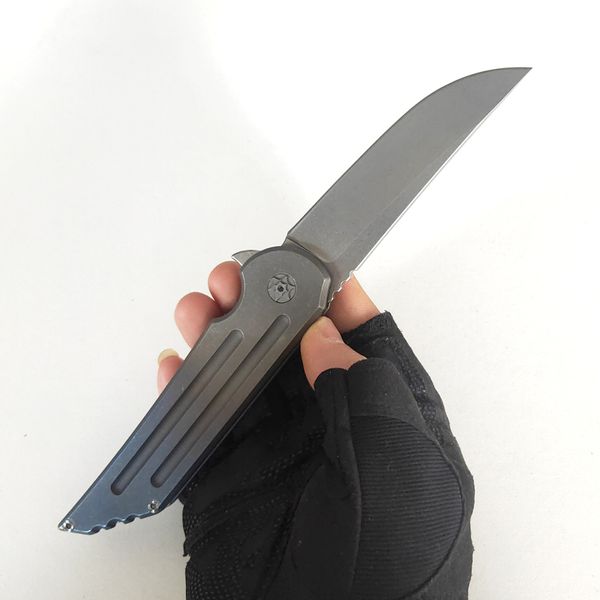 Versión personalizada limitada Kwaiback Knives Stone Wash S35VN Hoja Anodizado Titanio caballero Cuchillo plegable Perfect Pocket EDC Outdoor Tactical Camping Herramientas de caza