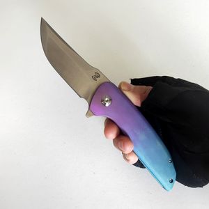 Version de personnalisation limitée Couteau pliant Hokkaido Dazzle Titanium Poignée Haute Dureté Satin M390 Flipper Couteaux Outils de chasse tactiques en plein air Pocket EDC