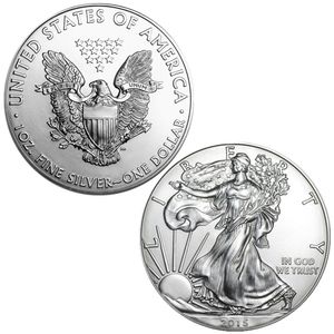 Limited Edition 2015 Non-currency Coin Commemorative Liberty Goddess en Silver-Plated Eagle Coin Patriotic Badge of Honor