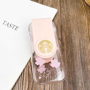 Limited Edition 290ml Starbucks Echte mokken Valentijnsdag Cherry Blossom roze schattige roterende stro -beker met canvas F5356 0704