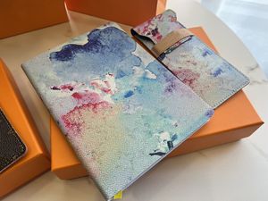 Limited Edition Kleur Brief Portemonnee Klassiek Waterverf Rendering Dames Notebook Dagboek Beroemde Ontwerper Heren Portemonnees Potlood Tassen Clutch Tassen Etui Pocket