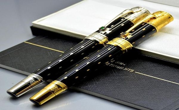 Édition limitée Elizabeth Pen Haute qualité Noir Métal Doré Argent graver Stylo à bille Stylos à plume Écriture fournitures de bureau 7259413