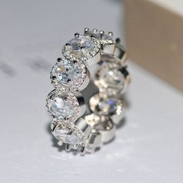 Bague de promesse d'éternité en édition limitée diamant ovale CZ Vintage bagues de fiançailles de mariage pour les femmes